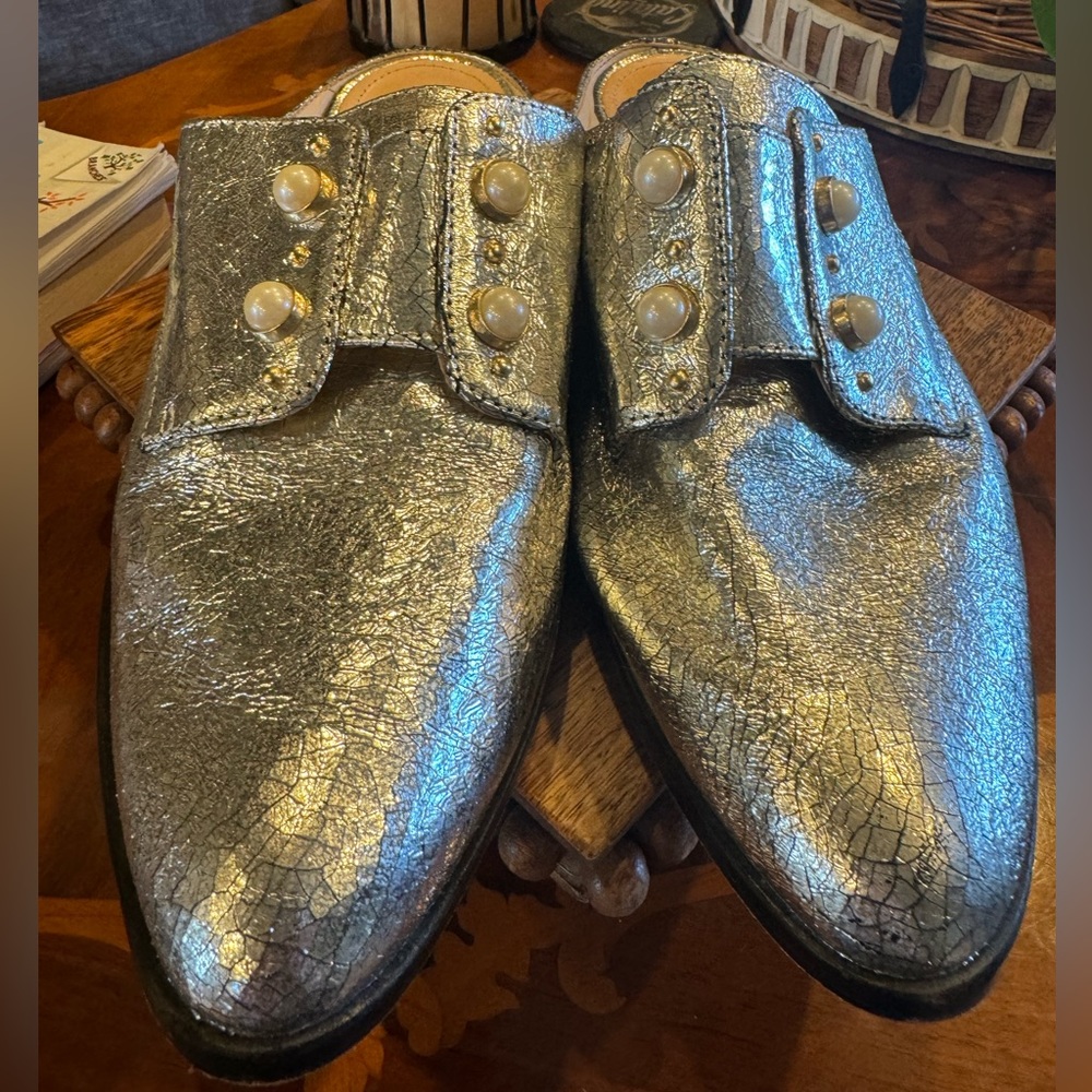 Schultz silver mules